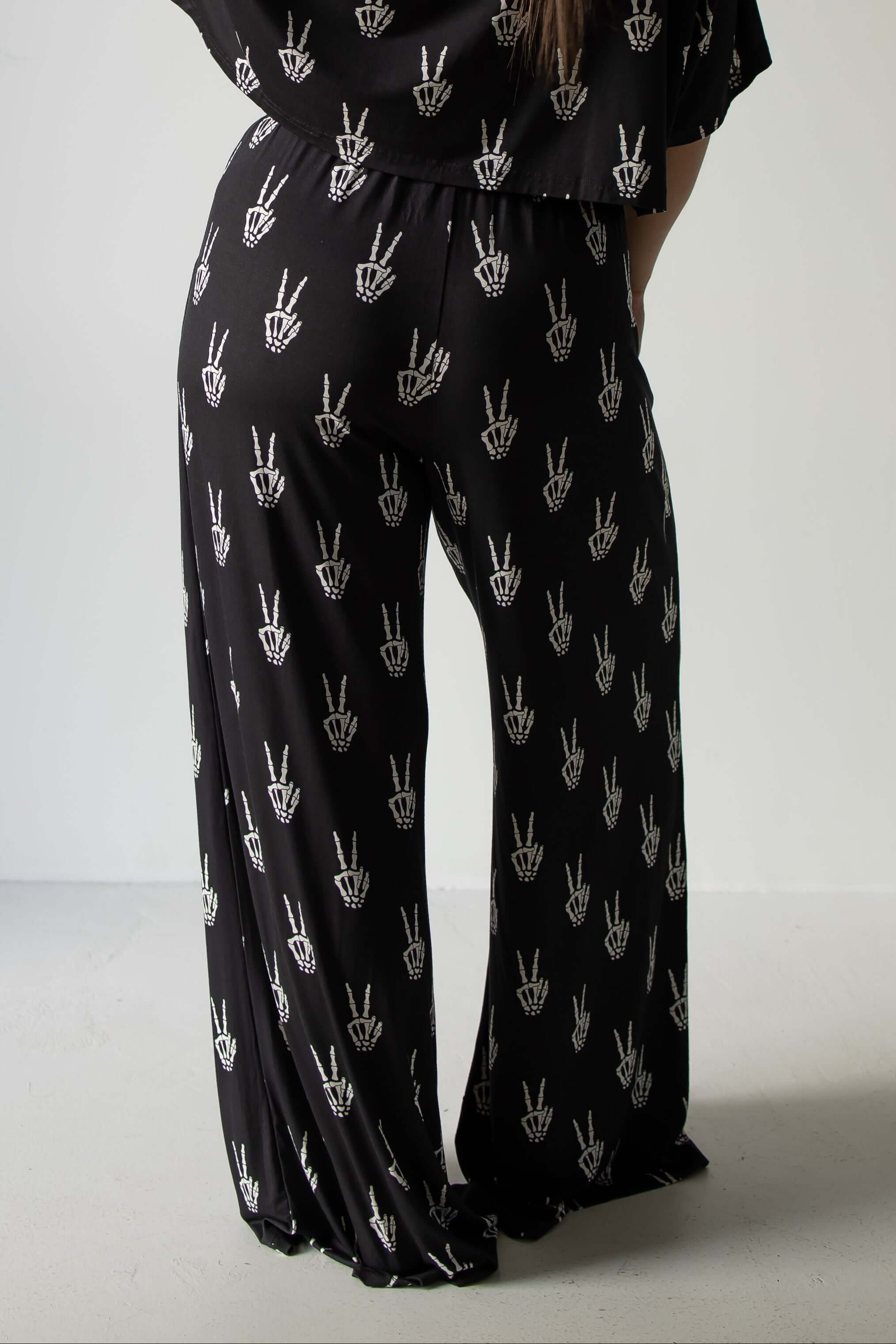 Midnight Skelly | Women's Bamboo Crop Tee Lounge Set | Discover the Women's Bamboo Lounge Set! Enjoy breathable, flattering styles perfect for lounging in comfort and style. | Milk & Baby