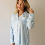 Blue Bows | Women's Bamboo Button Up Lounge Set