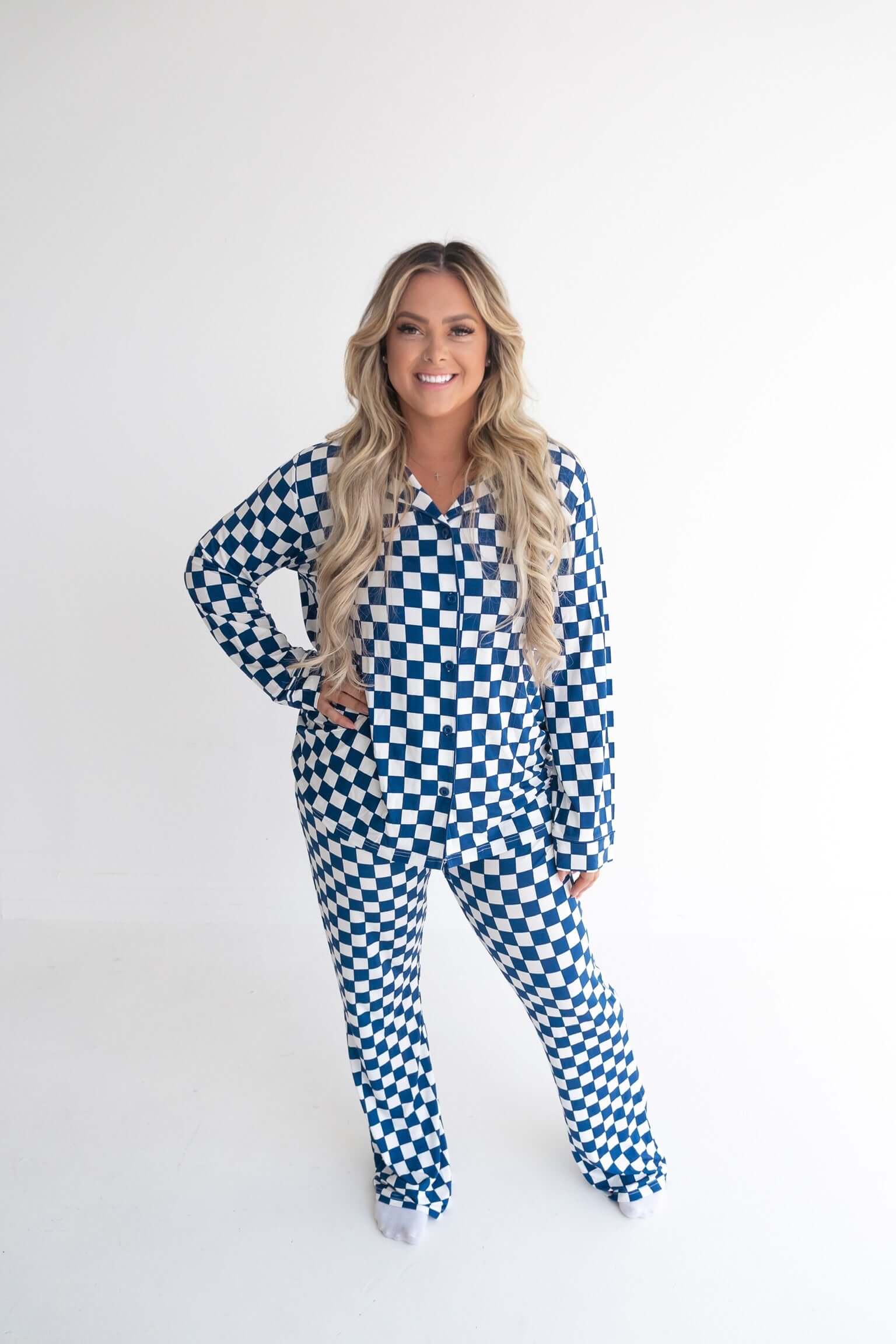 Navy Checkers Women’s Dream Set | Milk & Baby
