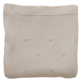 Oatmeal Pointelle Knit Blanket