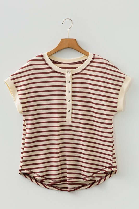 Stripe Half Buttoned Top | Milk & Baby