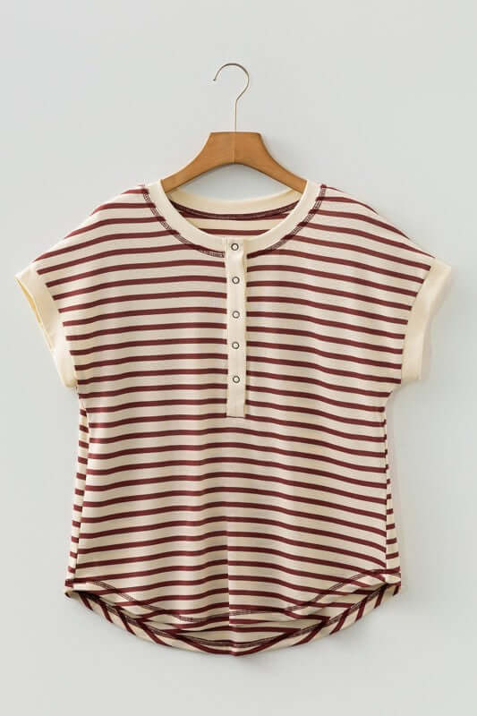 Stripe Half Buttoned Top | Milk & Baby