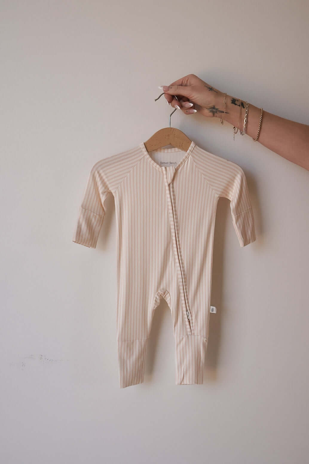 Sadie Stripe | Bamboo Zip Pajamas | Milk & Baby