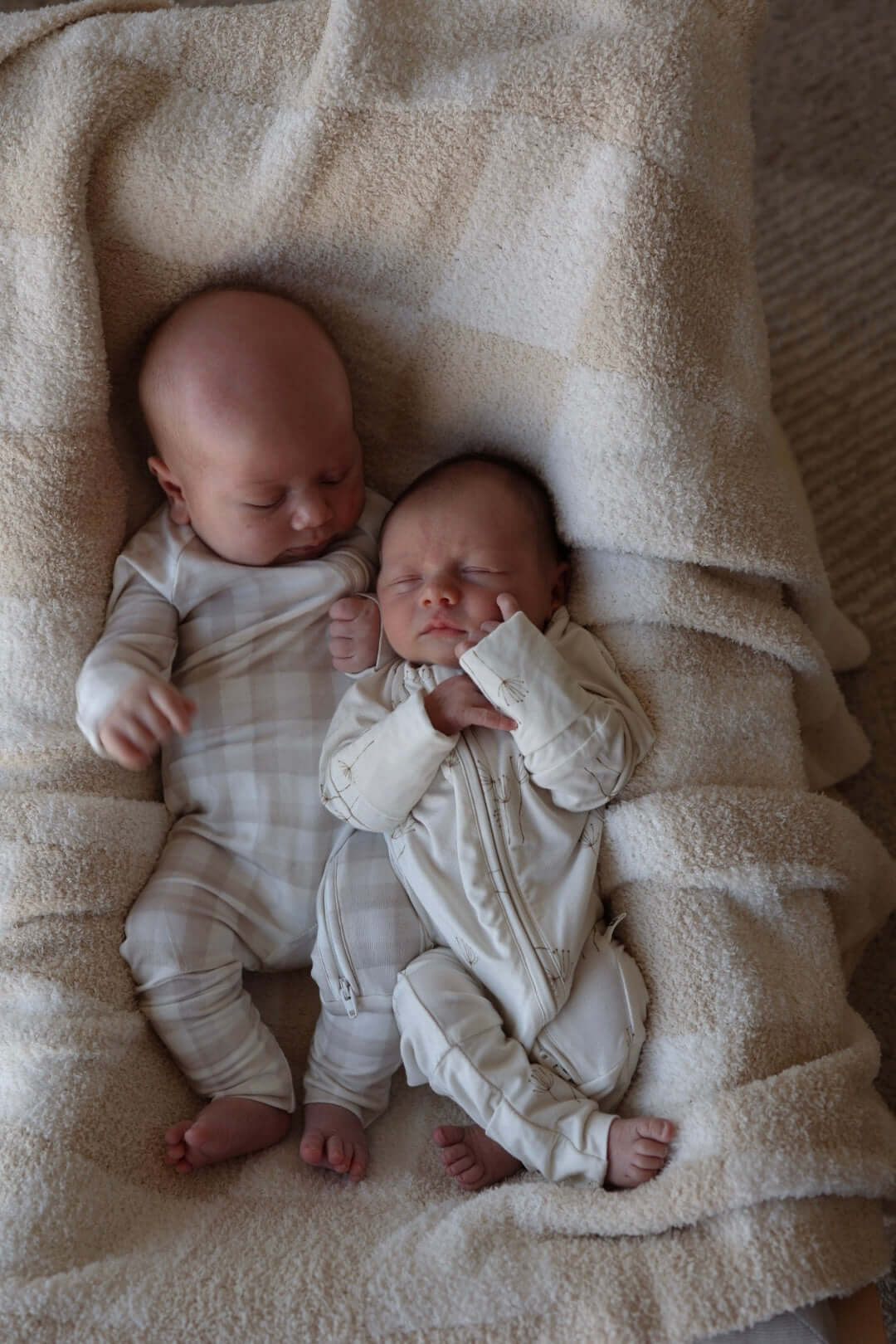 Gingham | Bamboo Zip Pajamas | Milk & Baby