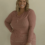 Women's Bamboo Pajamas | Red Gingham | Milk & Baby