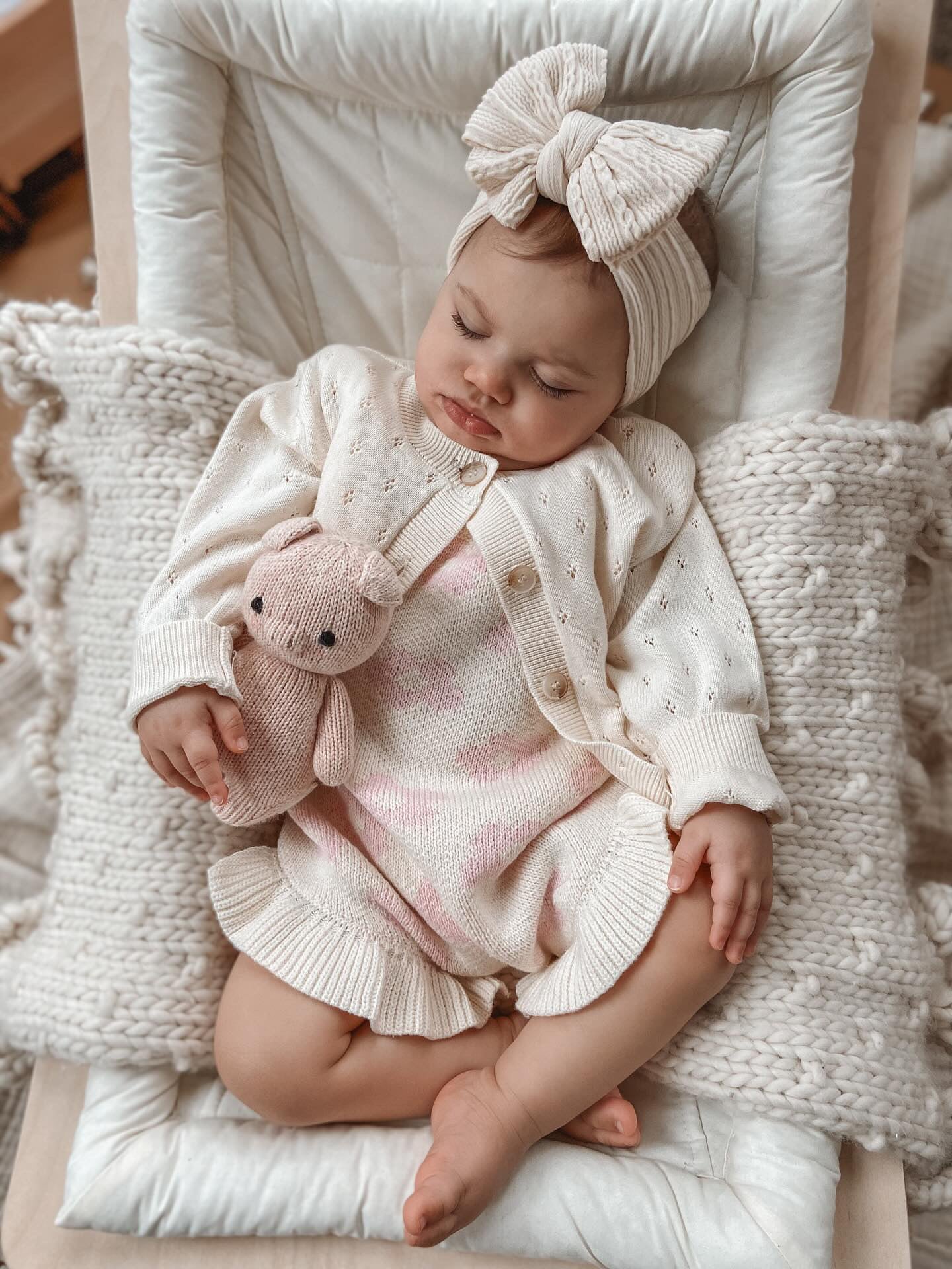Luna + Luca Pointelle Cardigan - Cream | Milk & Baby