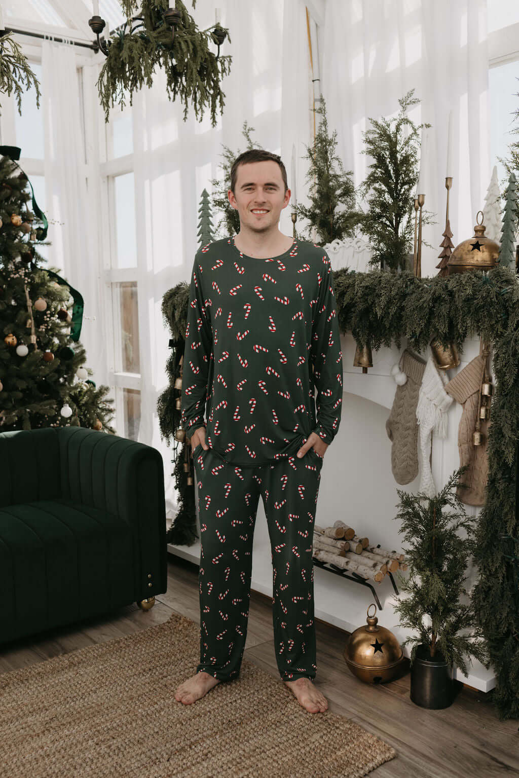Men's Bamboo Pajamas | Candy Cane Lane 2024 | Milk & Baby
