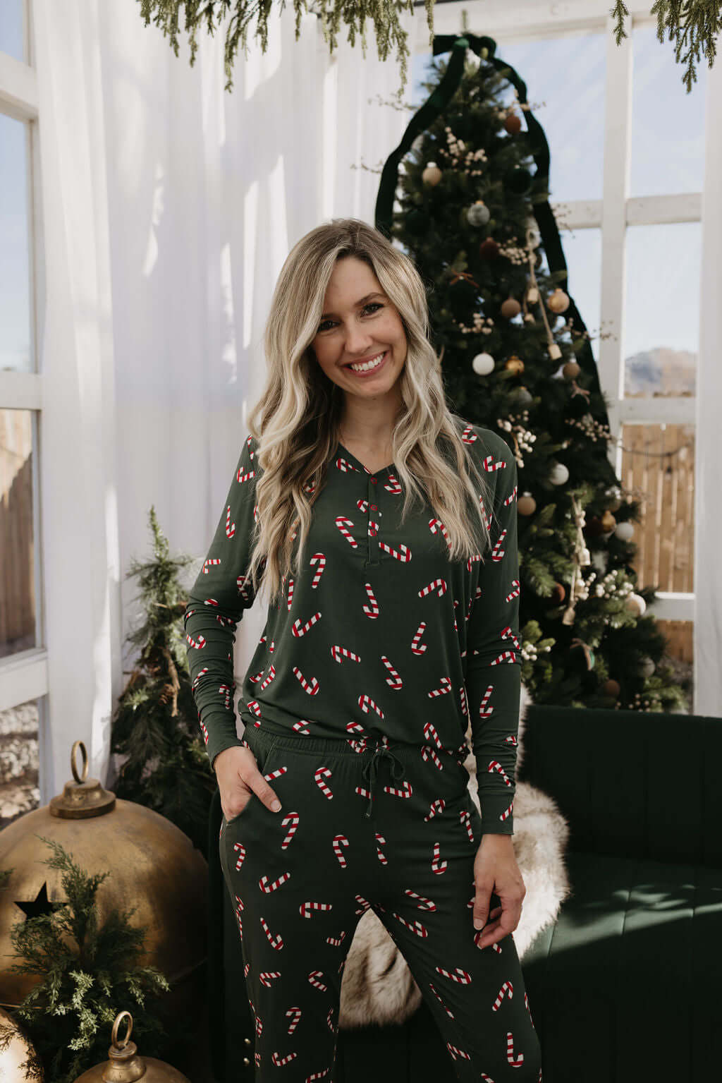 Women's Bamboo Pajamas | Candy Cane Lane 2024 | Milk & Baby