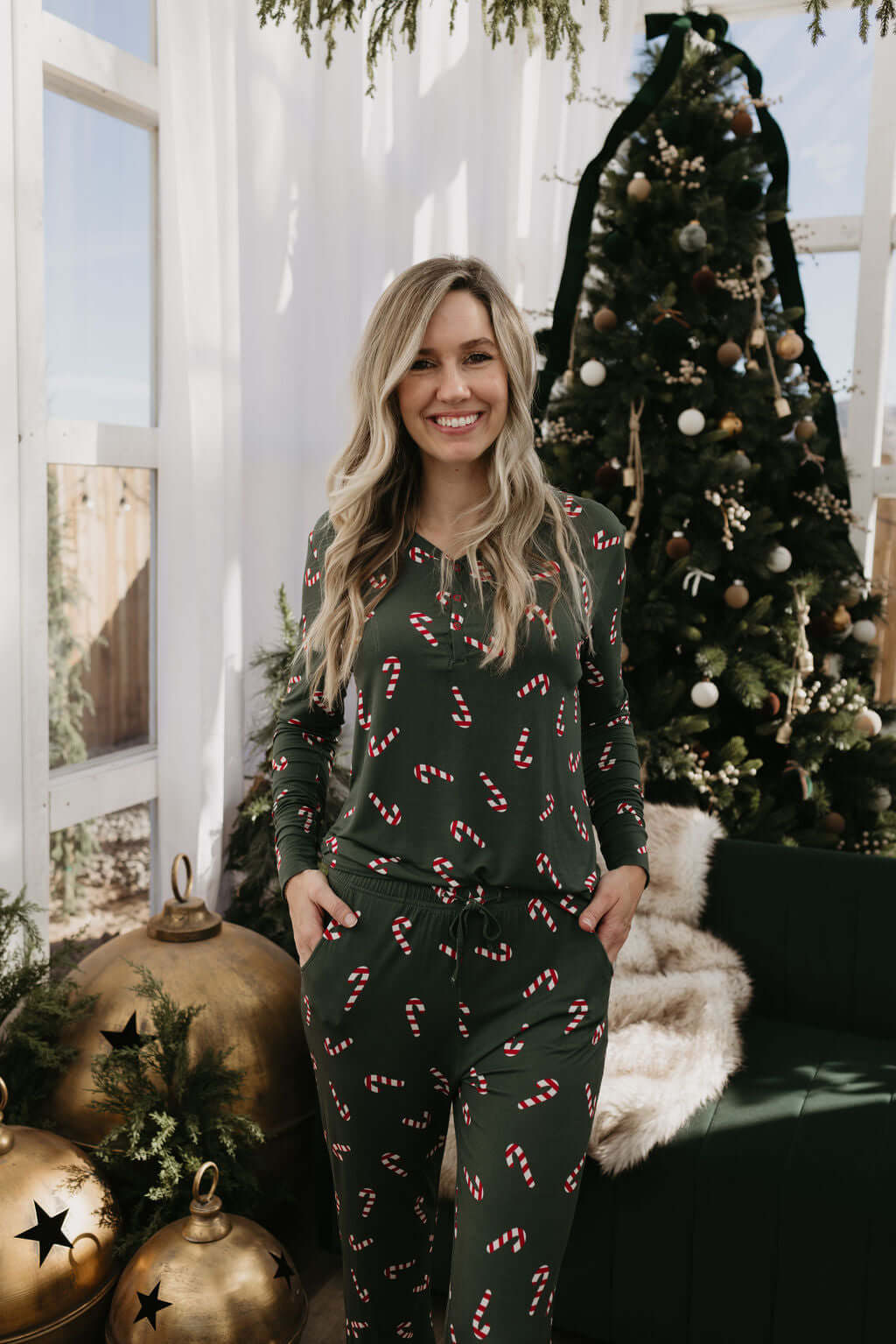 Women's Bamboo Pajamas | Candy Cane Lane 2024 | Milk & Baby