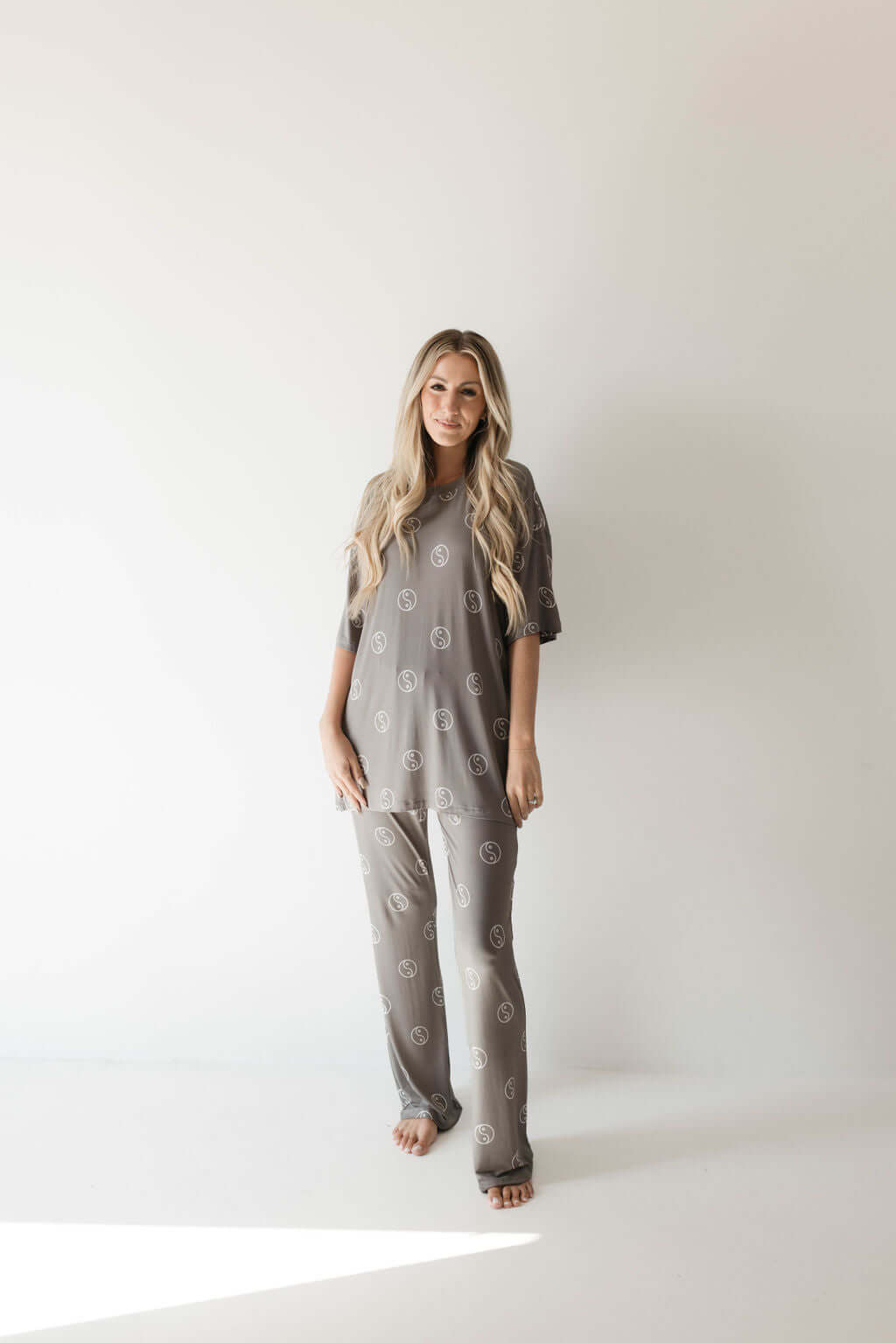 Sage Yin Yang | Short Sleeve Women's Bamboo Pajamas | Milk & Baby
