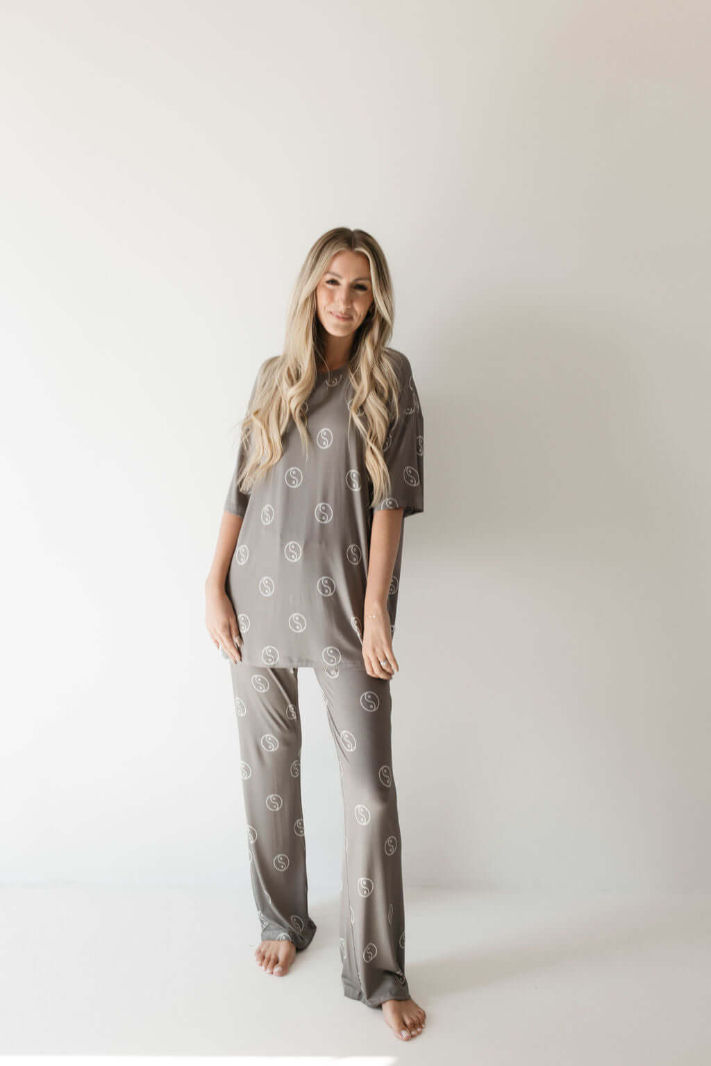 Sage Yin Yang | Short Sleeve Women's Bamboo Pajamas | Milk & Baby