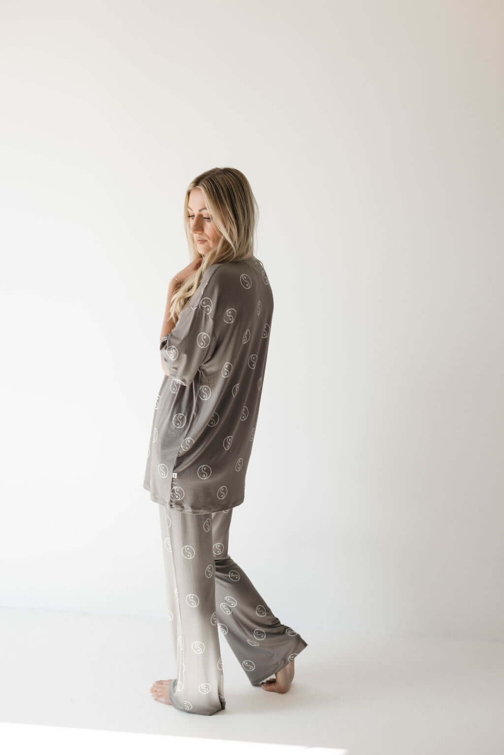 Sage Yin Yang | Short Sleeve Women's Bamboo Pajamas | Milk & Baby