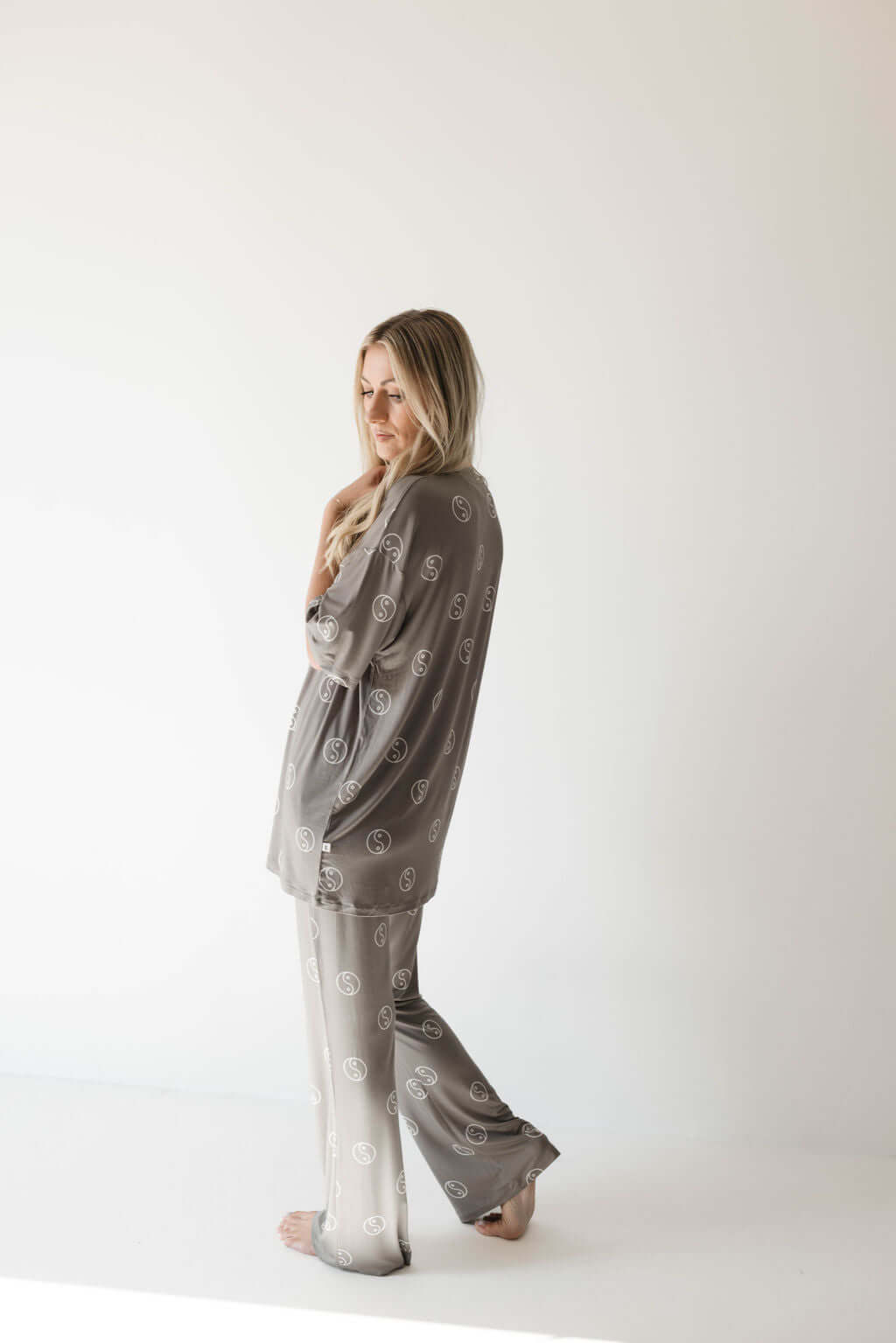 Sage Yin Yang | Short Sleeve Women's Bamboo Pajamas | Milk & Baby