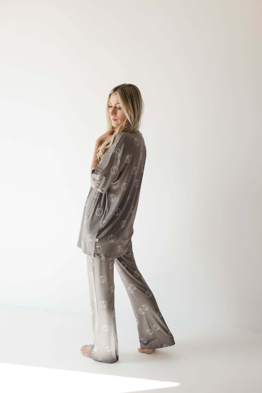 Sage Yin Yang | Short Sleeve Women's Bamboo Pajamas | Milk & Baby