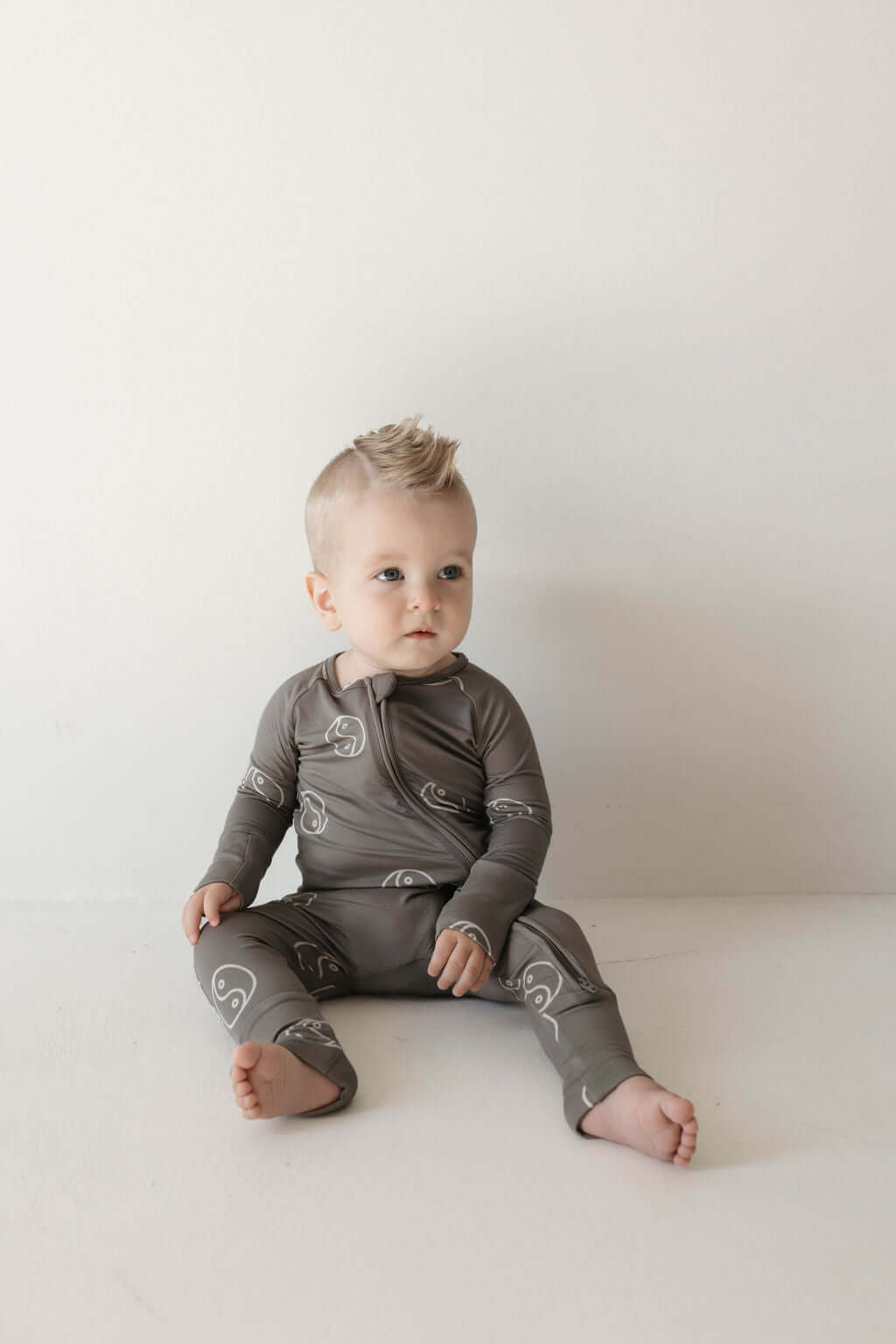 Sage Yin Yang | Bamboo Zip Pajamas | Milk & Baby
