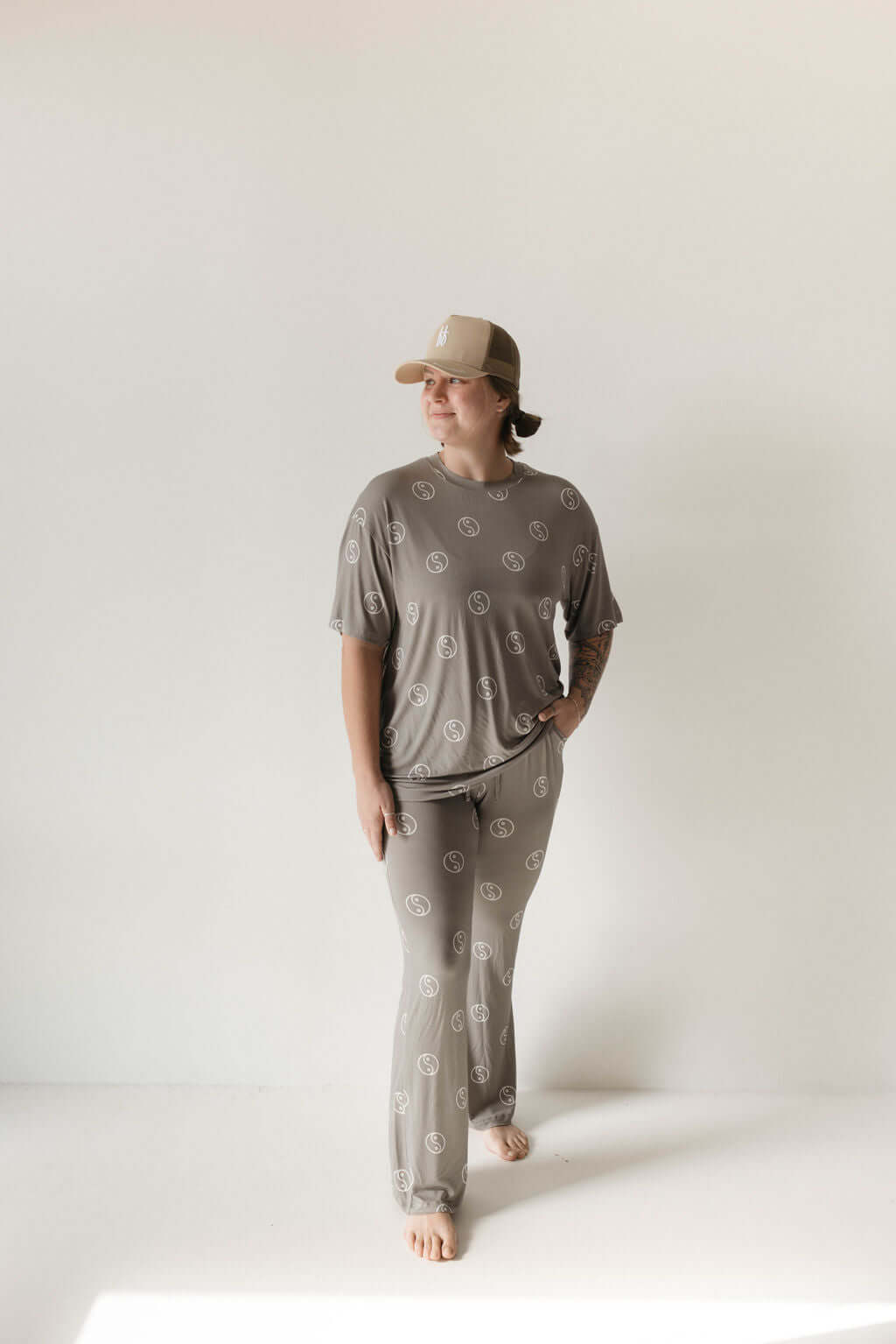 Sage Yin Yang | Short Sleeve Women's Bamboo Pajamas | Milk & Baby
