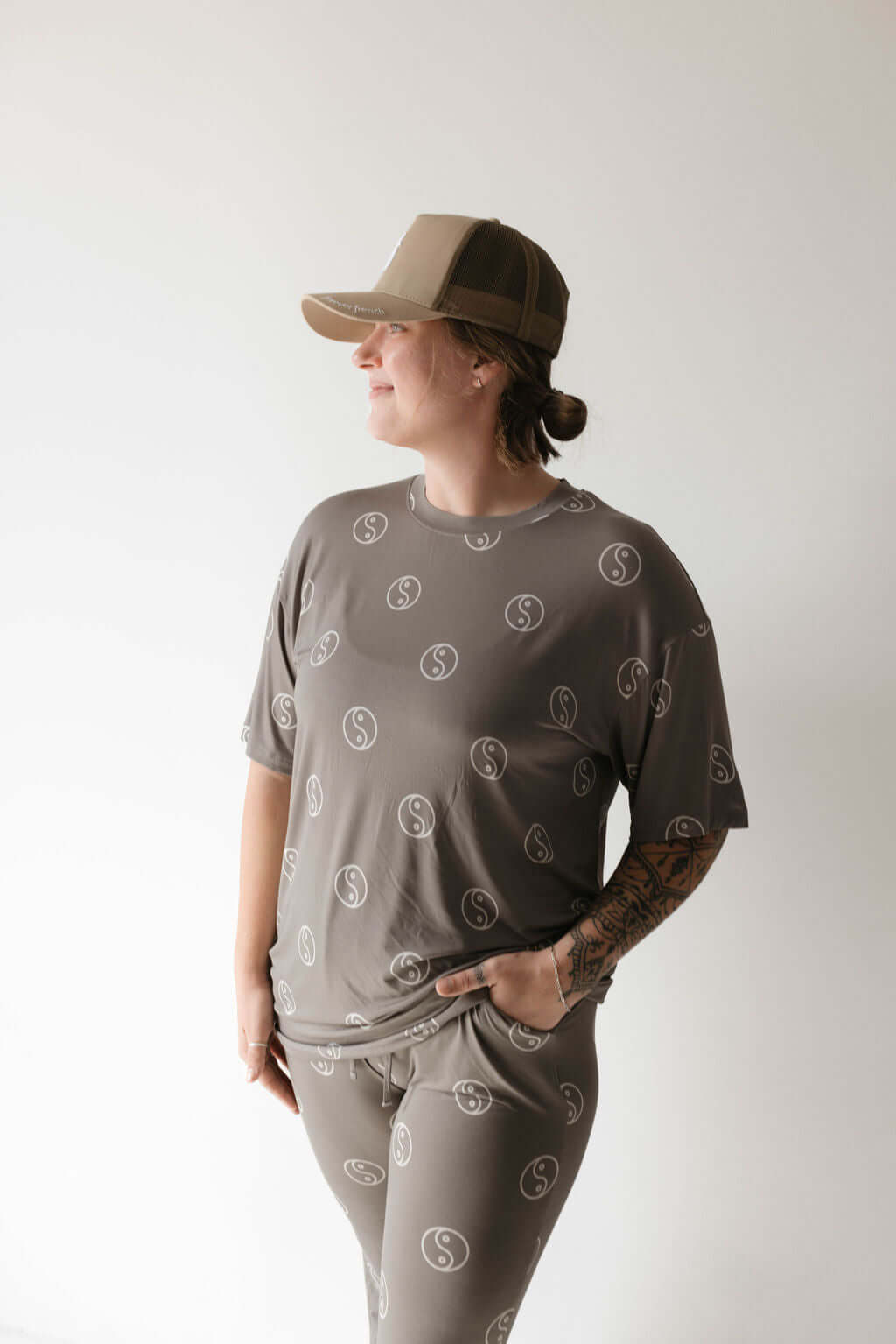 Sage Yin Yang | Short Sleeve Women's Bamboo Pajamas | Milk & Baby