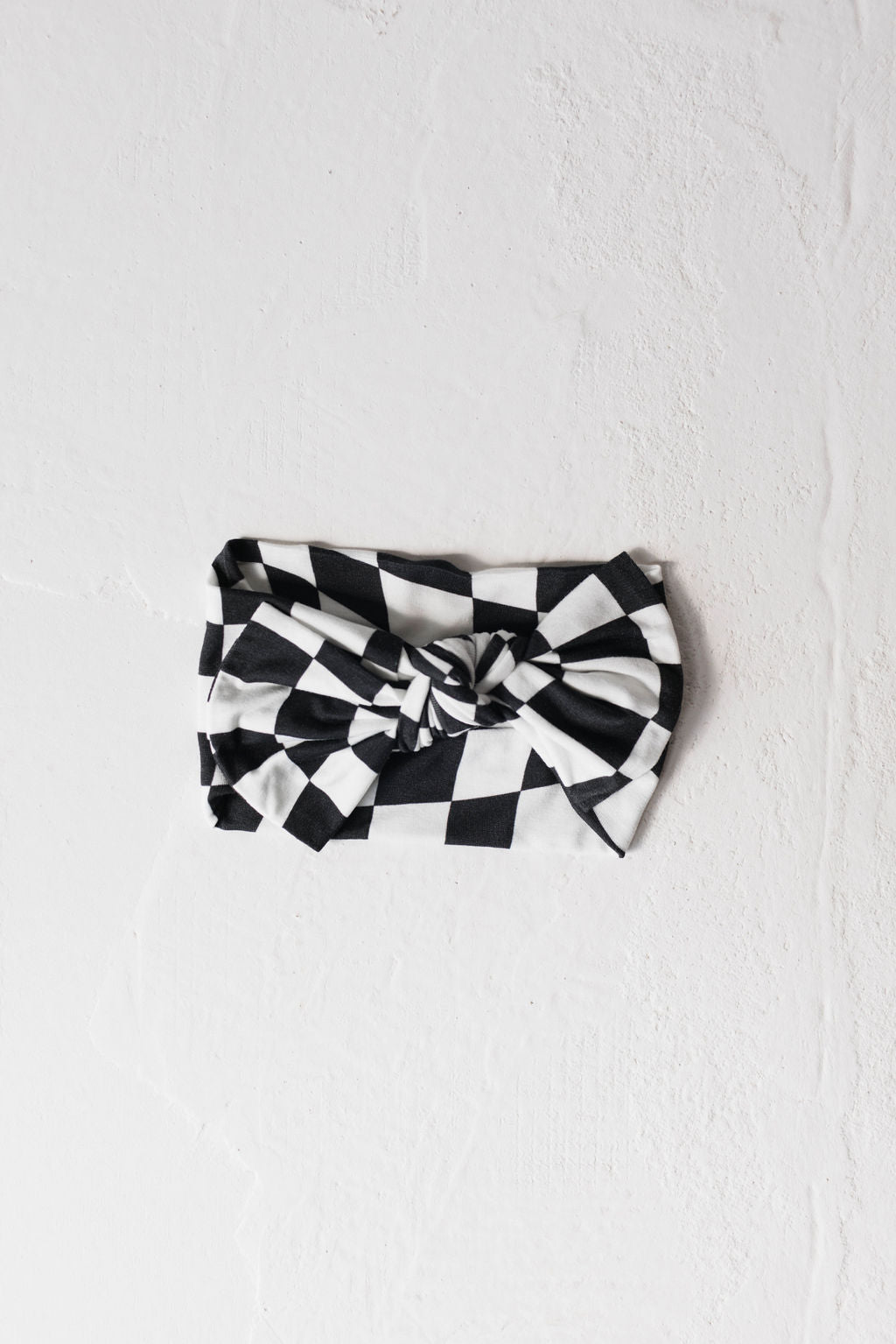 Black & White Wavy Checkerboard | Bamboo Head Wrap | Milk & Baby