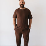 Coffee Bean | Men's Bamboo Short Sleeve Pajamas | Milk & Baby