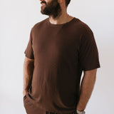 Coffee Bean | Men's Bamboo Short Sleeve Pajamas | Milk & Baby