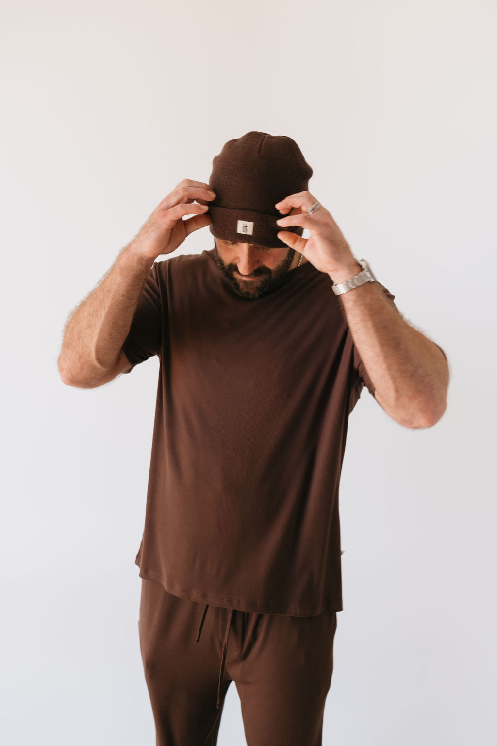 Coffee Bean | Men's Bamboo Short Sleeve Pajamas | Milk & Baby