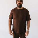 Coffee Bean | Men's Bamboo Short Sleeve Pajamas | Milk & Baby