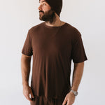 Coffee Bean | Men's Bamboo Short Sleeve Pajamas | Milk & Baby