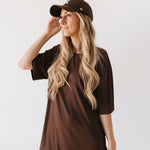 Coffee Bean | Short Sleeve Bamboo Women's Lounge Set | Milk & Baby