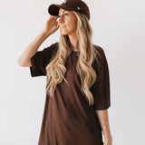 Coffee Bean | Short Sleeve Bamboo Women's Lounge Set | Milk & Baby
