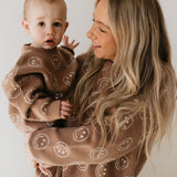 Just Smile Tan | Knit Baby Pant Set