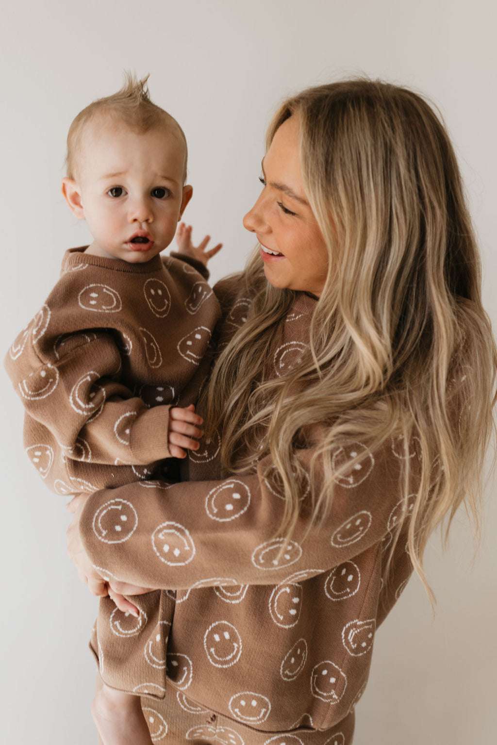 Just Smile Tan | Knit Baby Pant Set | Milk & Baby