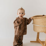 Just Smile Tan | Knit Baby Pant Set