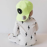 White & Black Lightning Bolt | Bamboo Zip Pajamas