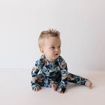 Charli Print | Bamboo Zip Pajamas | Milk & Baby
