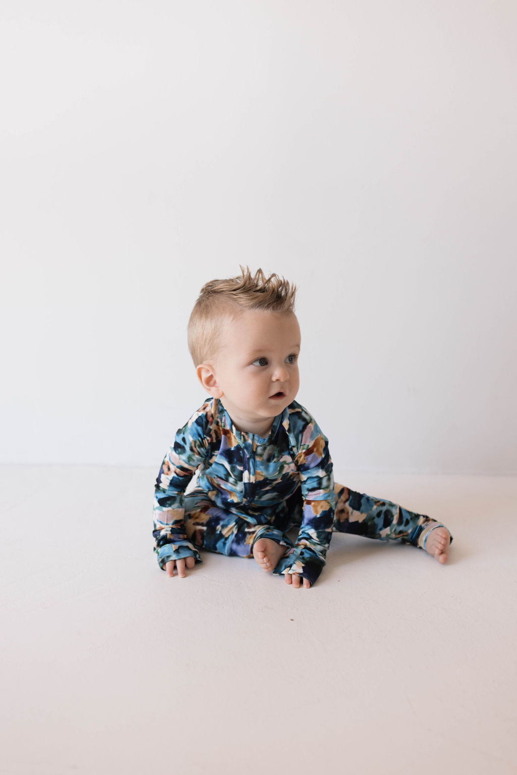 Charli Print | Bamboo Zip Pajamas | Milk & Baby