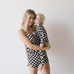 Black Checkerboard | Cami Women's Bamboo Set | Milk & Baby