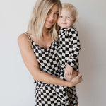 Black Checkerboard | Cami Women's Bamboo Set | Milk & Baby