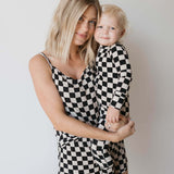 Black Checkerboard | Cami Women's Bamboo Set | Milk & Baby