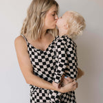 Black Checkerboard | Cami Women's Bamboo Set | Milk & Baby