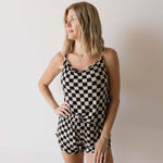 Black Checkerboard | Cami Women's Bamboo Set | Milk & Baby