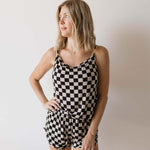 Black Checkerboard | Cami Women's Bamboo Set | Milk & Baby