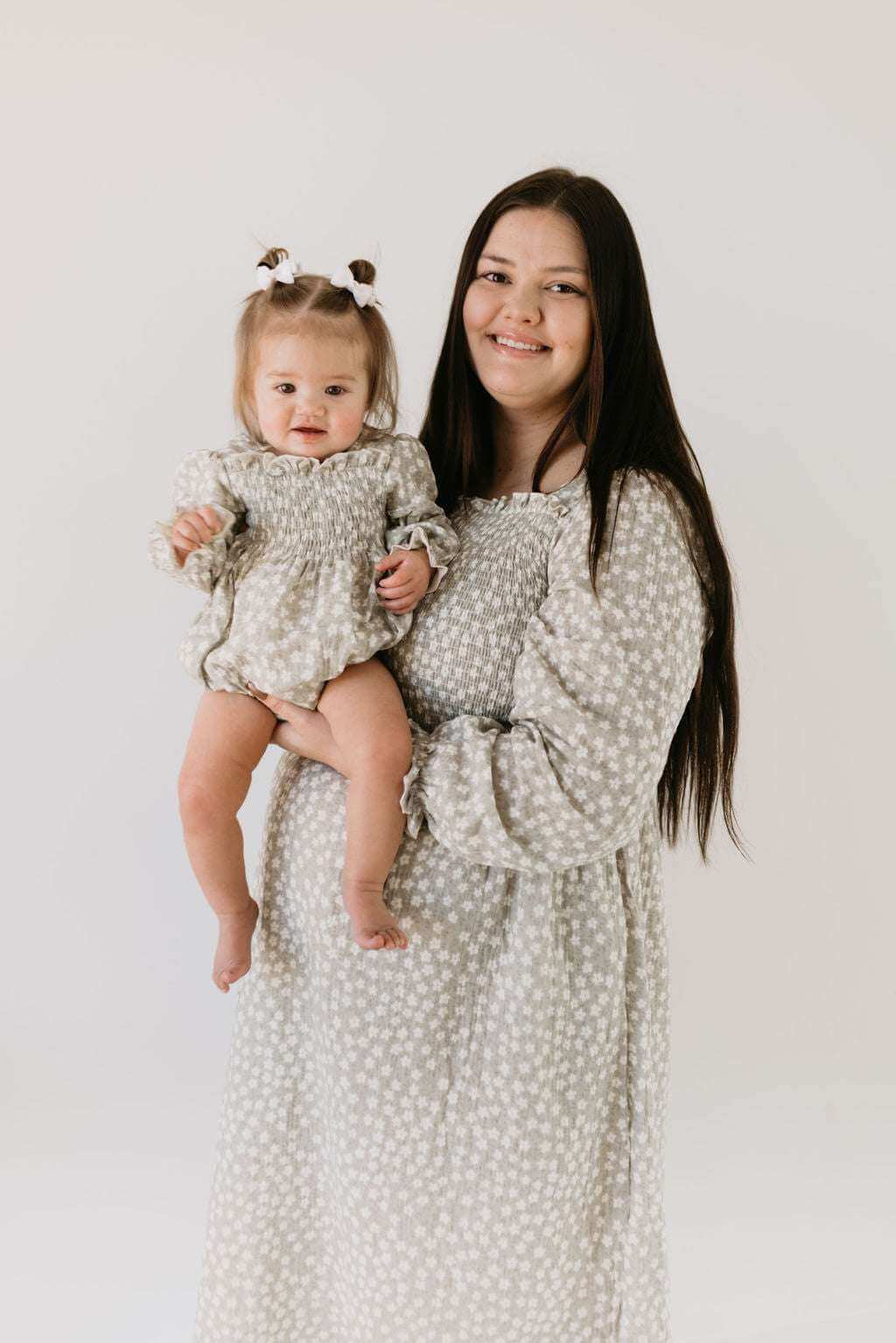 French Gray Floral Dress | Milk & Baby