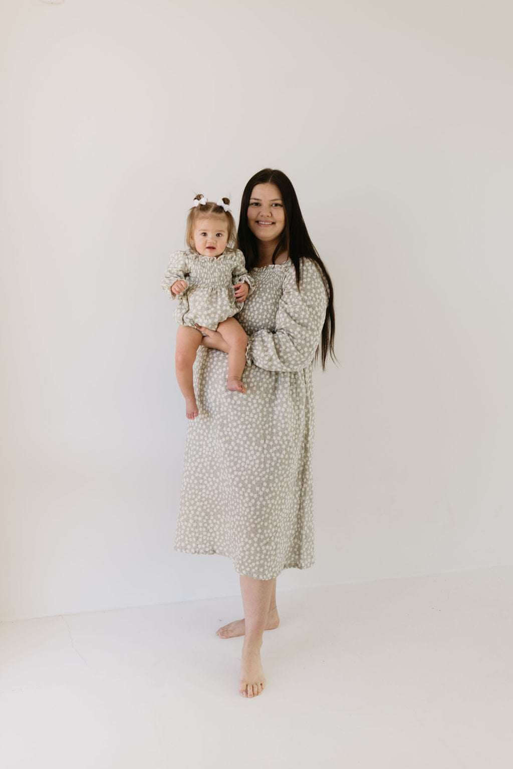 French Gray Floral Dress | Milk & Baby