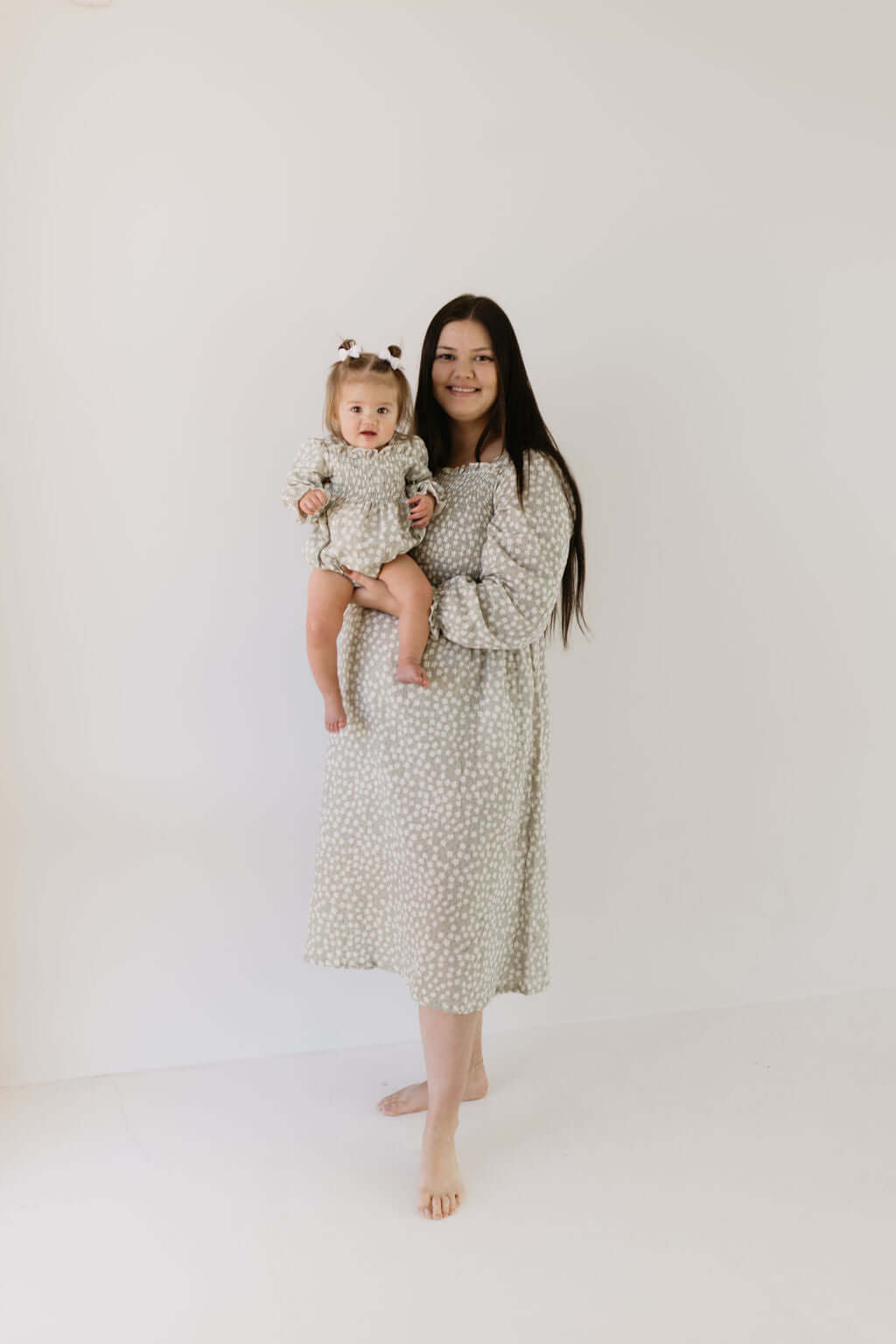 French Gray Floral | Ruffle Romper | Milk & Baby
