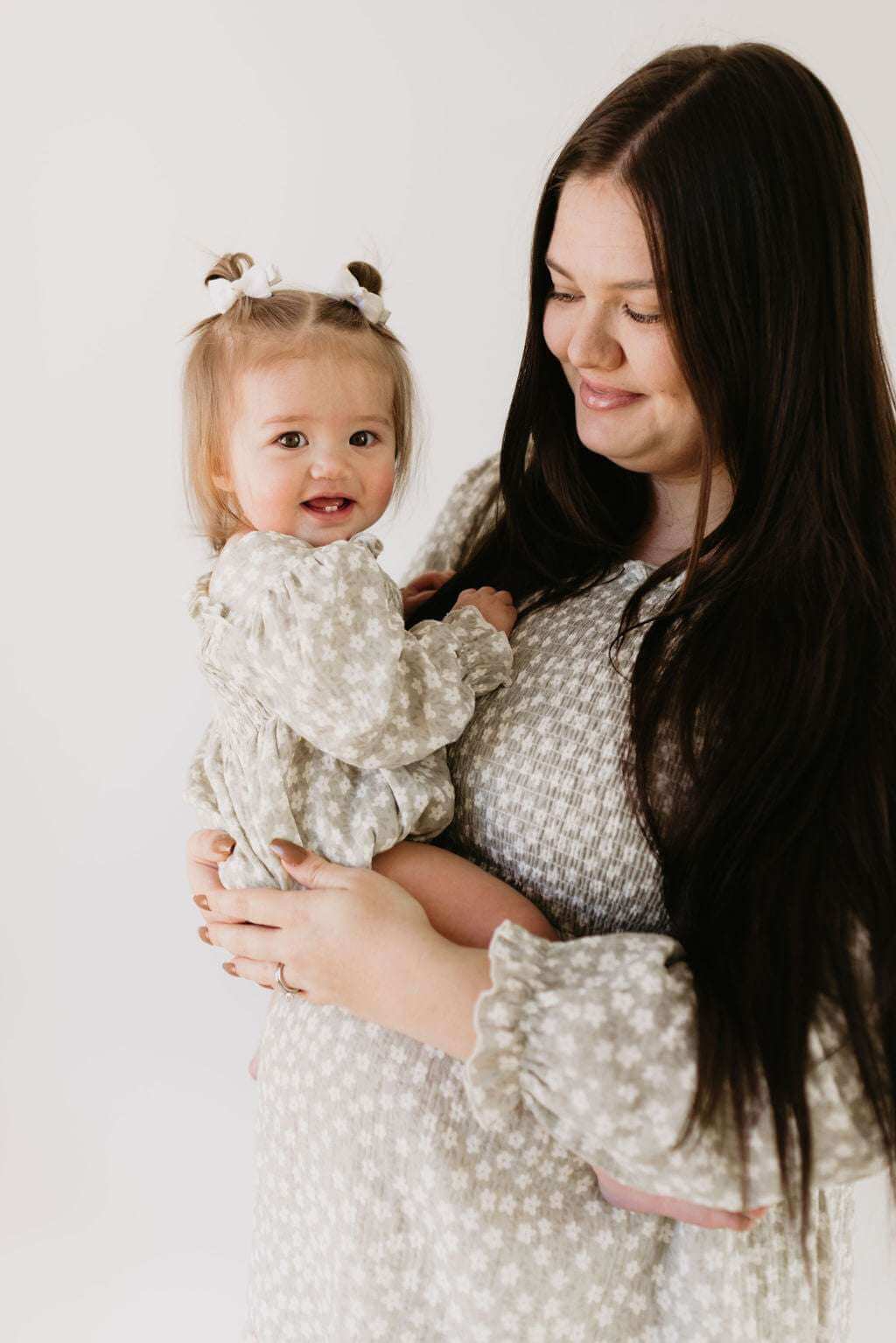 French Gray Floral Dress | Milk & Baby