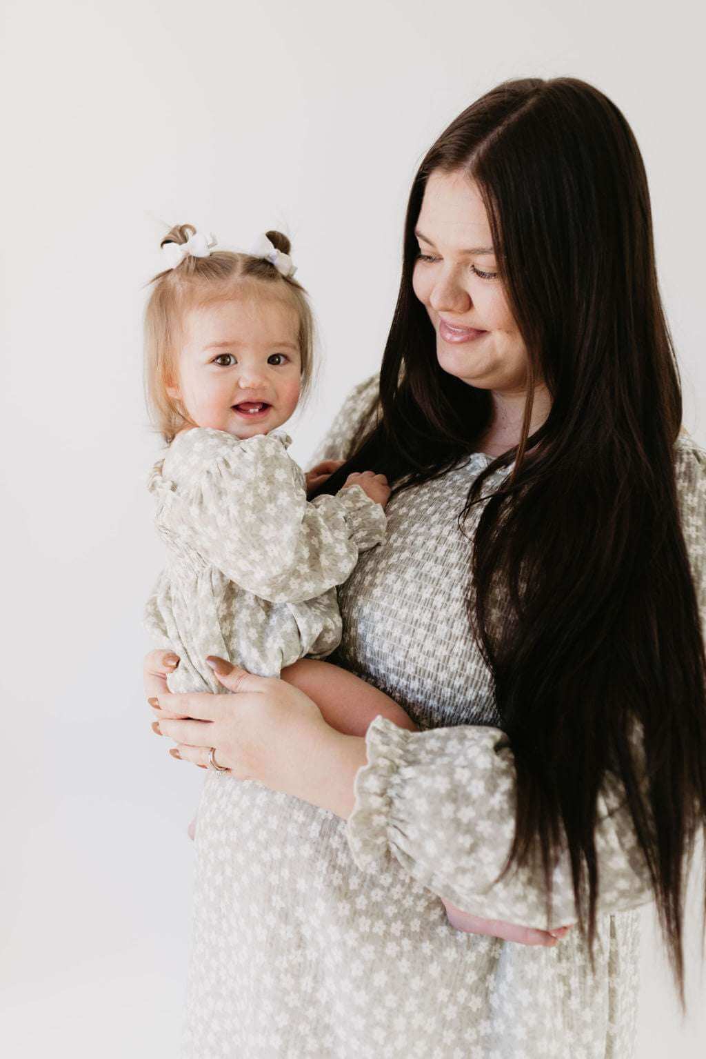 French Gray Floral Dress | Milk & Baby