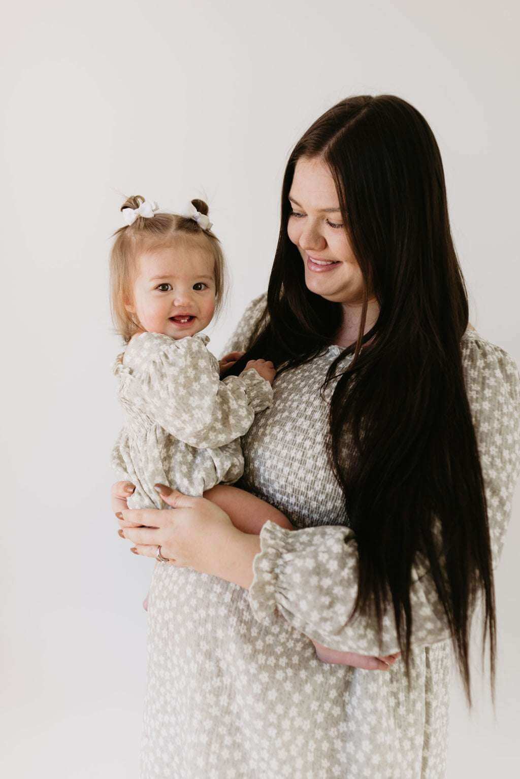 French Gray Floral Dress | Milk & Baby