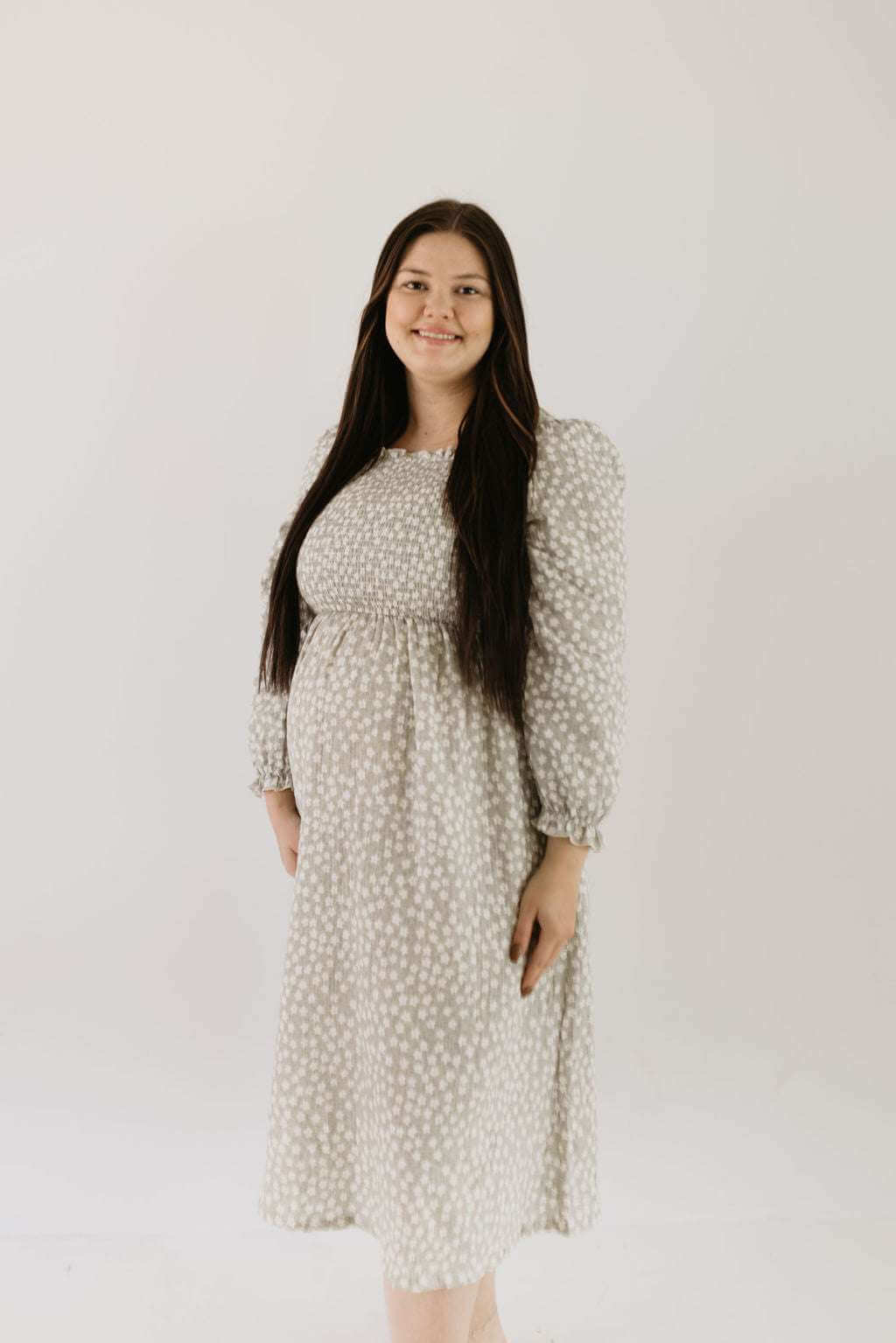 French Gray Floral Dress | Milk & Baby