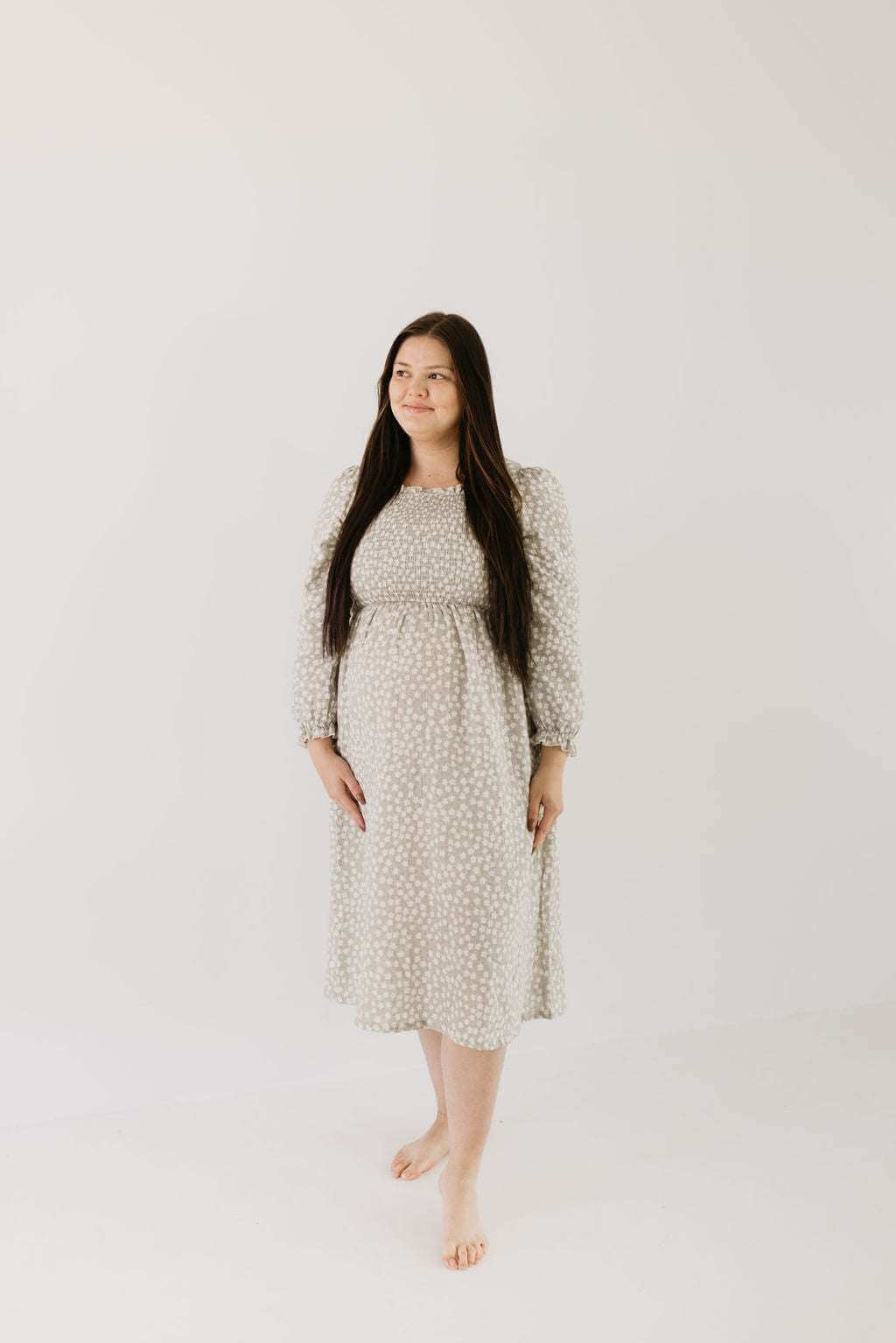 French Gray Floral Dress | Milk & Baby
