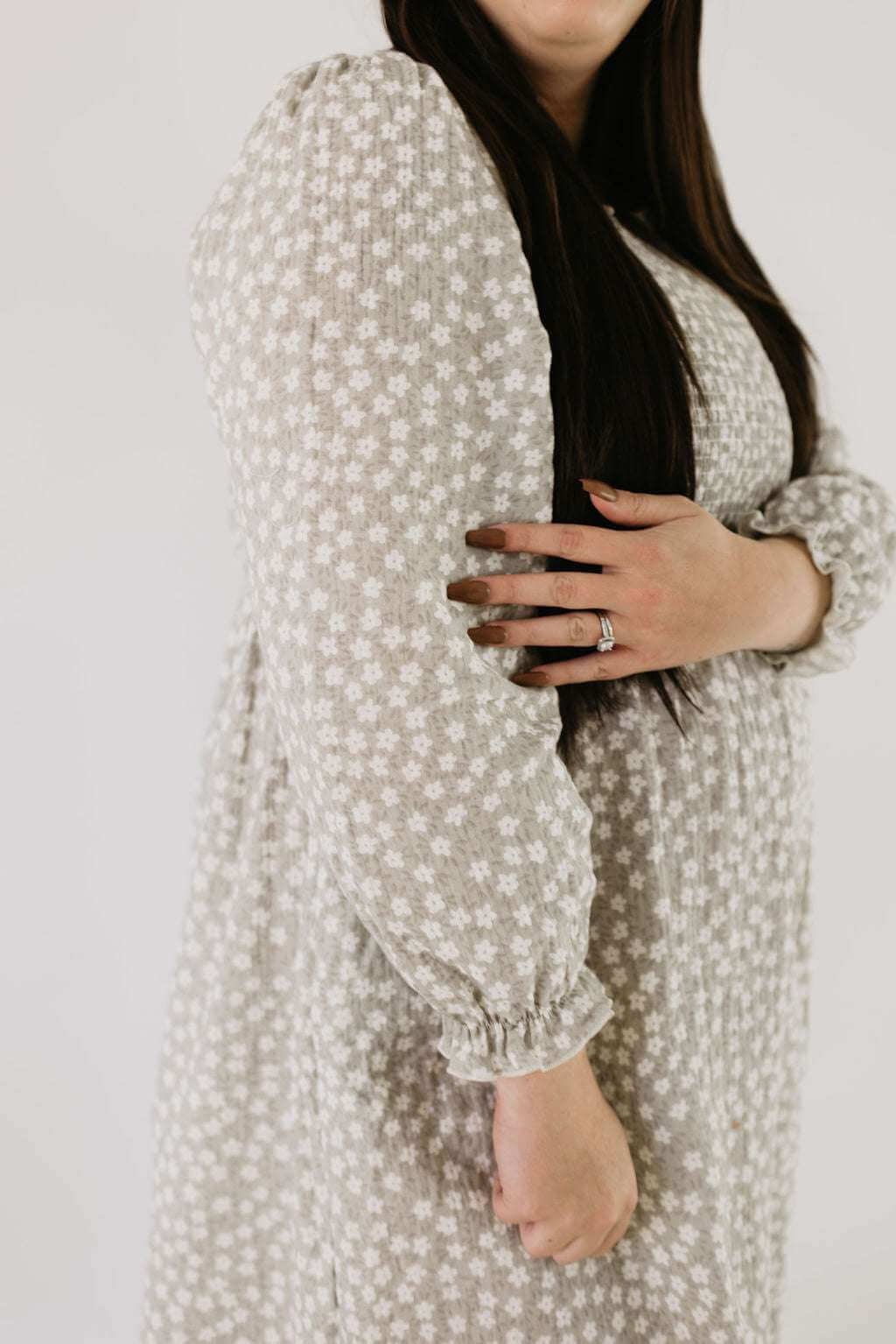 French Gray Floral Dress | Milk & Baby